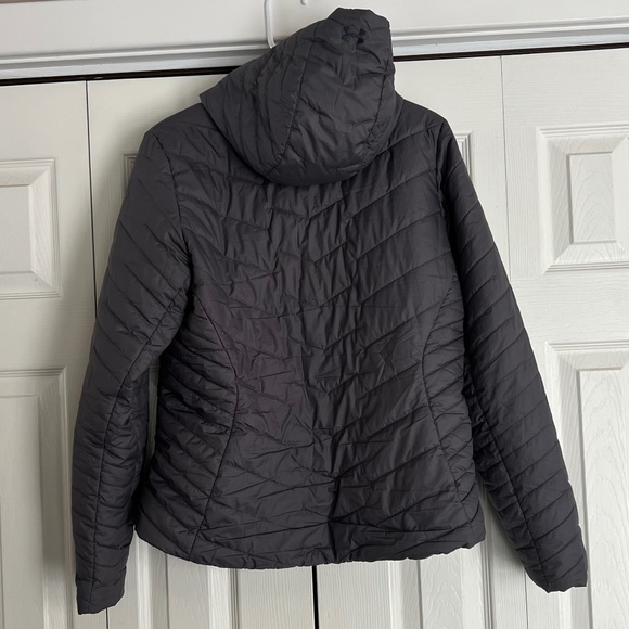 UNDER ARMOUR Women's Gray ColdGear Hooded Jacket ~ Ladies Size Medium - Picture 2 of 9